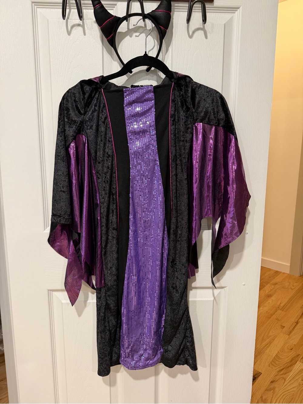 Kids Purple & Black Witch Costume with Headband